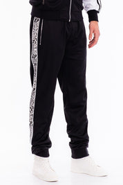 Men's Snake Print Side Tape Jogger Pants