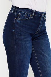 Women's Mid Rise Flare Jeans with Hem Detail