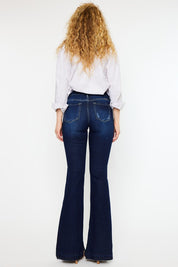 Women's Mid Rise Flare Jeans with Hem Detail