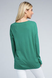 Women's Relaxed Viscose Sweater with Front Pockets