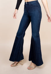 Women's High Waisted Wide Leg Mermaid Flare Jeans