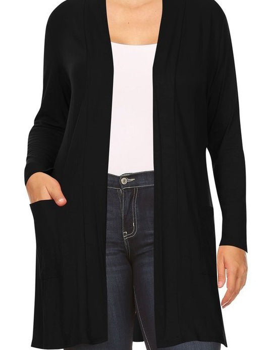 Plus size Knee length duster cardigan