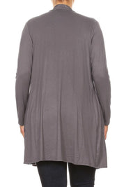 Women's Plus Size Loose Fit Knee Length Duster Cardigan