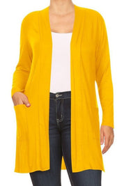 Women's Plus Size Loose Fit Knee Length Duster Cardigan