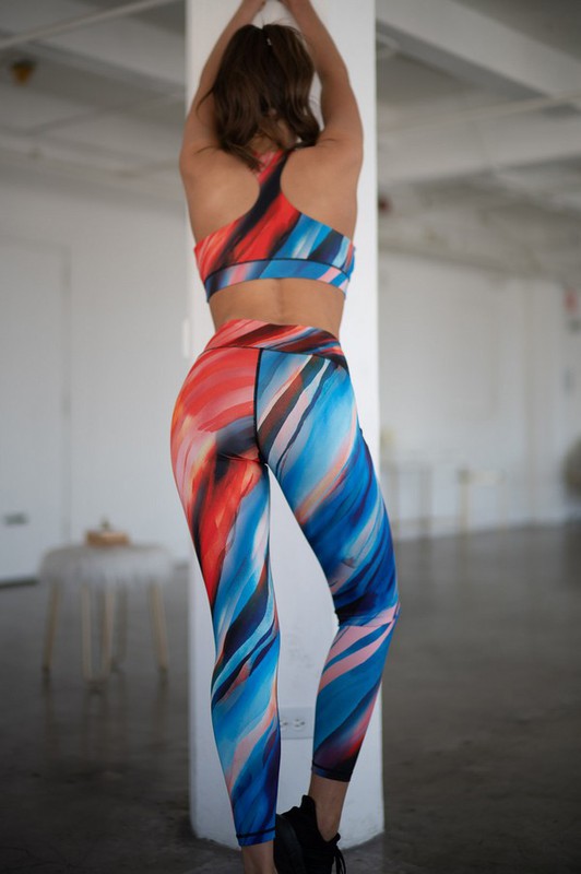 High Rise Watercolor Activewear Leggings