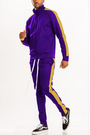 Men's Full Zip Single Stripe Track Suit