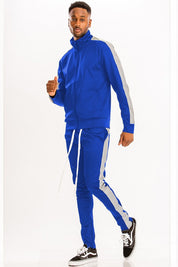 Men's Full Zip Single Stripe Track Suit