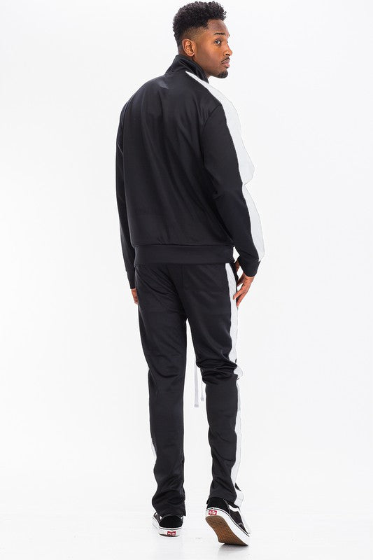 Men's Full Zip Single Stripe Track Suit