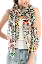 Women's Colorful Cheetah Print Polyester Scarf