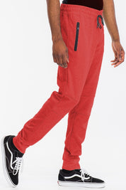 Men's Heathered Jogger Pants with Drawstring Waist