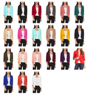 Women's Ruched Sleeve Casual Blazer Jacket