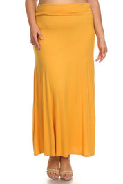 Women's Plus Size High Waisted A-Line Maxi Skirt