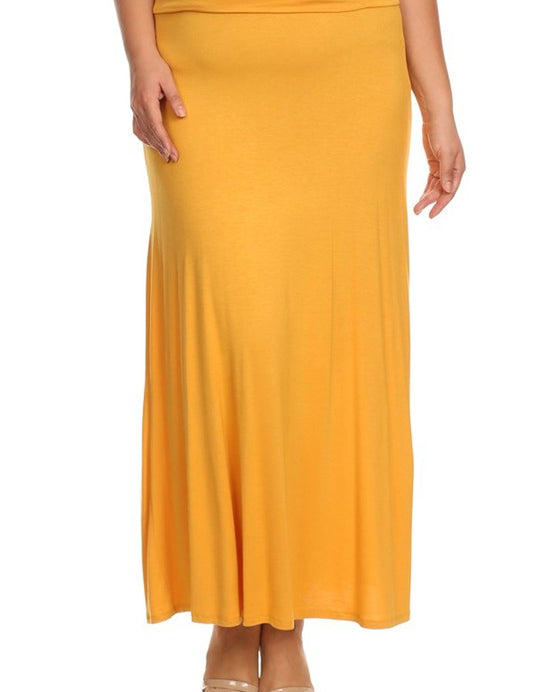 Women's Plus Size High Waisted A-Line Maxi Skirt