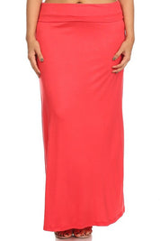 Women's Plus Size High Waisted A-Line Maxi Skirt