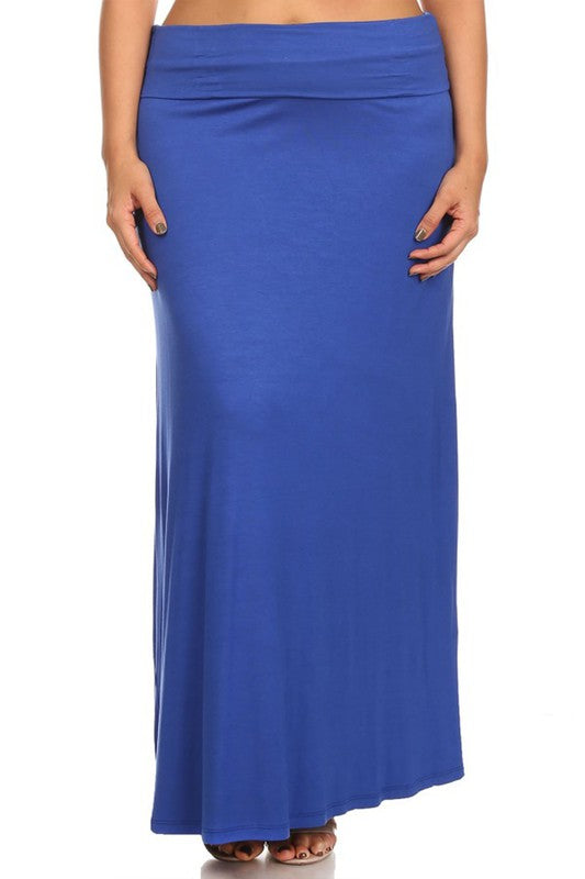 Women's Plus Size High Waisted A-Line Maxi Skirt