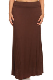 Women's Plus Size High Waisted A-Line Maxi Skirt