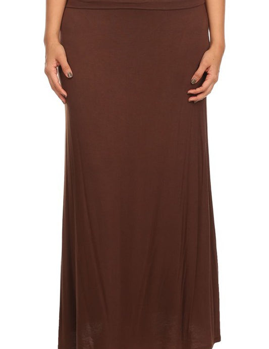 Women's Plus Size High Waisted A-Line Maxi Skirt