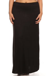 Women's Plus Size High Waisted A-Line Maxi Skirt