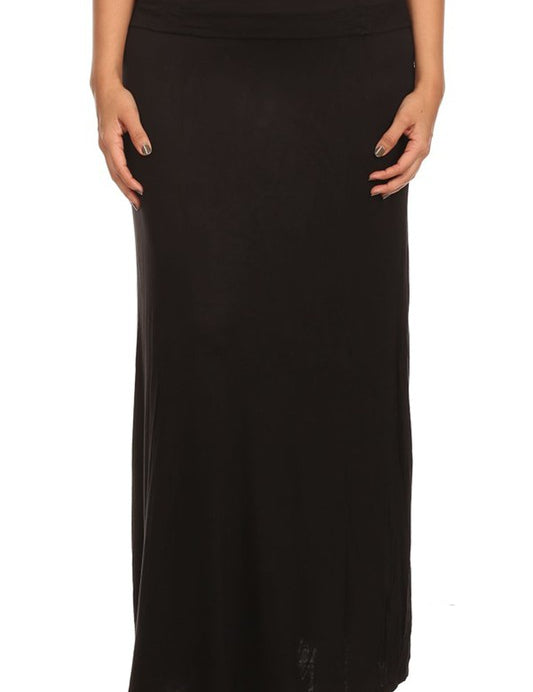 Women's Plus Size High Waisted A-Line Maxi Skirt