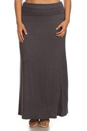 Women's Plus Size High Waisted A-Line Maxi Skirt