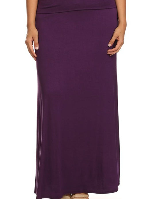 Women's Plus Size High Waisted A-Line Maxi Skirt