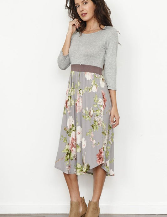 Floral Band Midi Dress