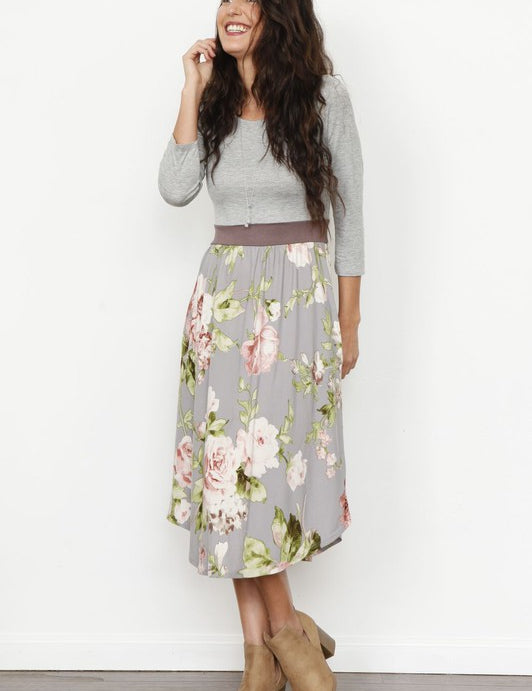 Women's Floral Band Midi Dress