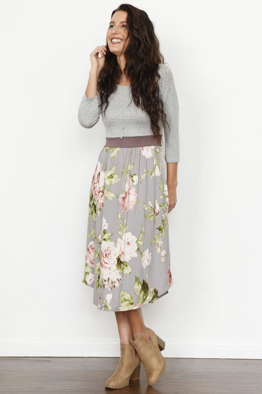 Women's Floral Band Midi Dress