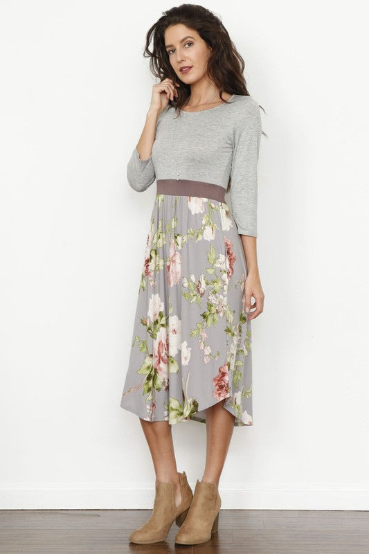 Women's Floral Band Midi Dress