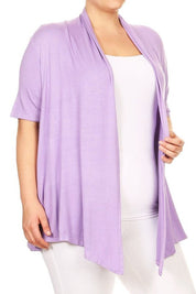 Women's Plus Solid Waist Length Loose Fit Cardigan