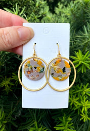 Mango Acrylic Circle Chandelier Earring