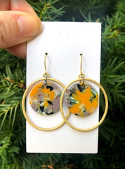 Mango Acrylic Circle Chandelier Earring