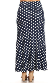 Women's Plus Size High Waisted Polka Dot Maxi Skirt