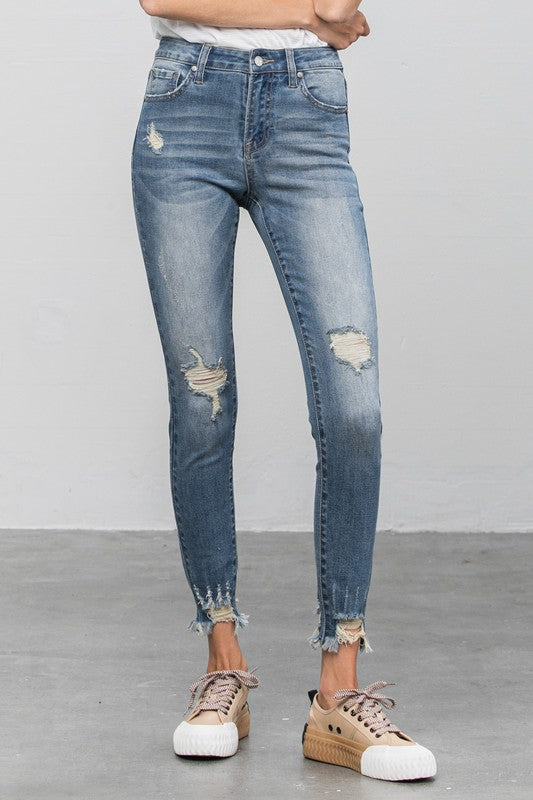 Women's High Stretch Mid Rise Skinny Jeans