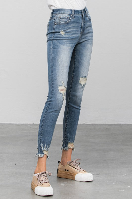 Women's High Stretch Mid Rise Skinny Jeans