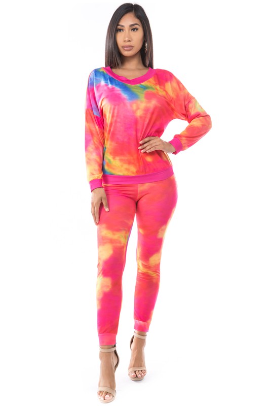 Women's V-Neck Long Sleeve Casual Pant Suit Set