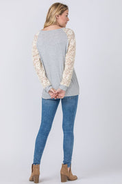 Women's Lace Sleeve Raglan Tunic