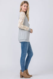 Women's Plus Lace Sleeve Raglan Tunic