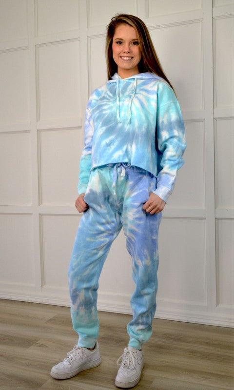 Men's Slim Fit Blue Tie Dye Joggers