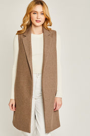 Women's Classic Loose Fit Fleece Long Line Vest