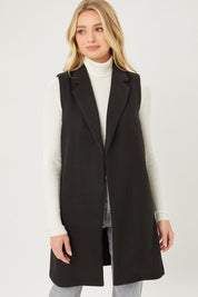 Women's Classic Loose Fit Fleece Long Line Vest