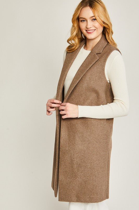 Women's Classic Loose Fit Fleece Long Line Vest