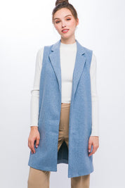 Women's Classic Loose Fit Fleece Long Line Vest