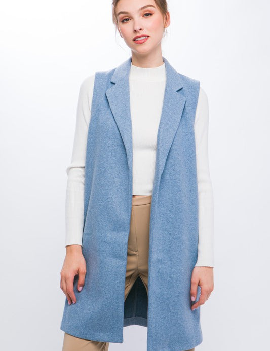 Women's Classic Loose Fit Fleece Long Line Vest