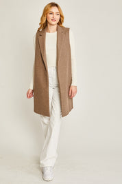 Women's Classic Loose Fit Fleece Long Line Vest