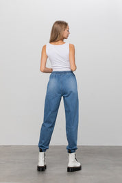 Women's Casual Wide Leg Denim Jogger Pants