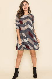 Women's Chevron A-Line Dress