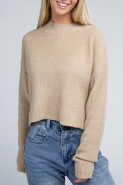 Women's Relaxed Fit Mock Neck Pullover