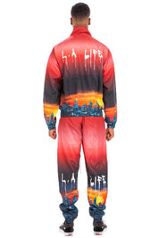 Men's Windbreaker Track Suit with NYC and LA Prints