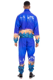 Men's Windbreaker Track Suit with NYC and LA Prints